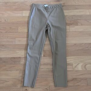 H&M | faux leather leggings | pull on | lined | tan | size 12